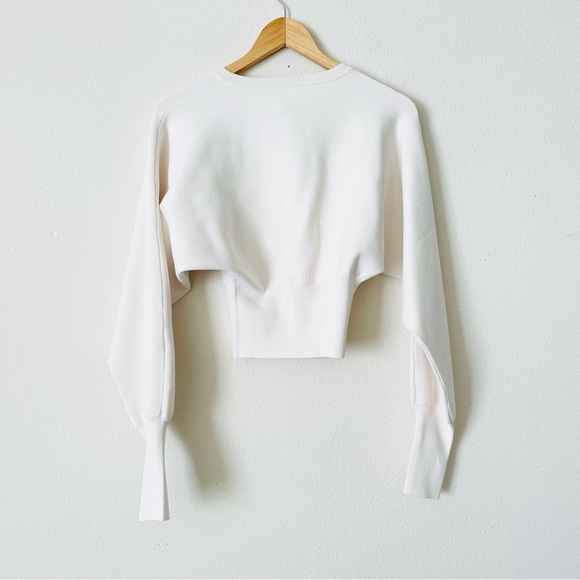 Revolve Helsa XS Elvira ribbed scalloped cardigan in ivory white - Picture 7 of 10